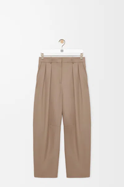 Loewe Wool-blend Barrel Double-pleated Trouser In Gold