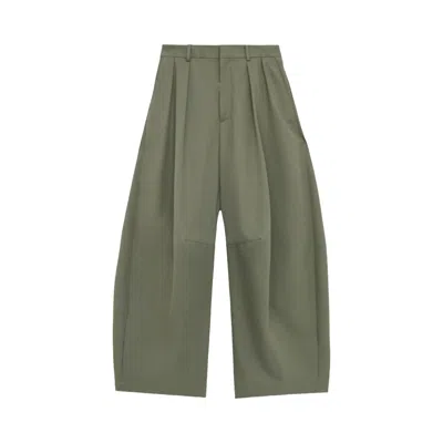 Pre-owned Loewe Barrel Trousers 'khaki Green' | Women's Size 36
