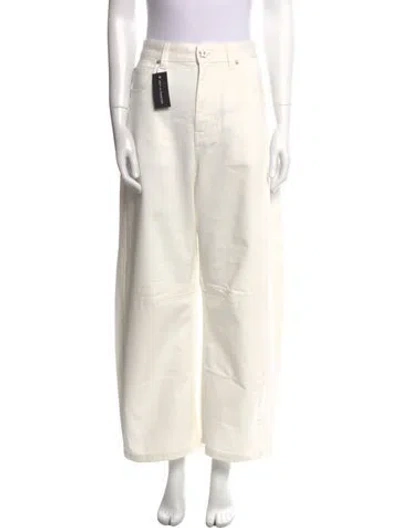 Pre-owned Loewe Barrel Wide Leg Pants In White