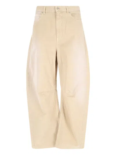 Loewe 'barrel' Wide Pants In Beige