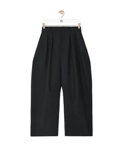 Loewe Barrel Wool Casual Pants In Black