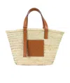 Loewe Medium Leather-trimmed Basket Tote In Nude