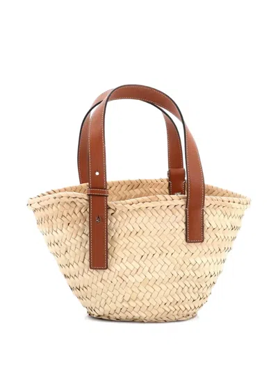 Pre-owned Loewe Basket Raffia Small Tote Bag In Brown