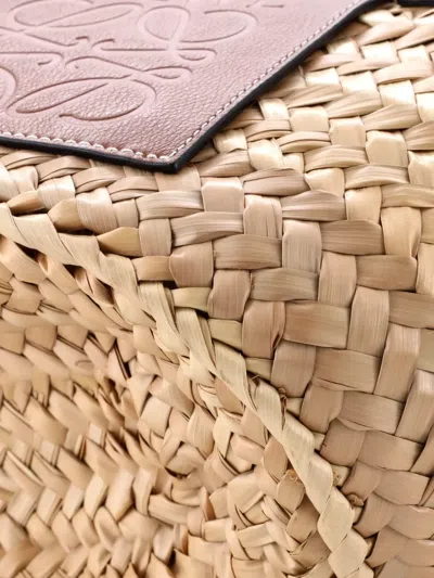 Pre-owned Loewe Basket Raffia Small Tote Bag In Neutrals