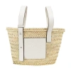 LOEWE SMALL BASKET IN RAFFIA AND CALF LEATHER,LOED6FBNWHT