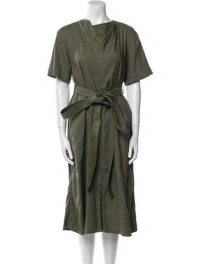 Pre-owned Loewe Bateau Neckline Midi Length Dress In Green