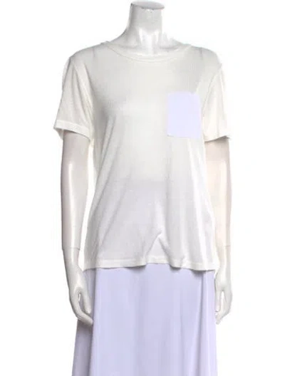 Pre-owned Loewe Bateau Neckline Short Sleeve T-shirt In Neutral