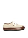 Loewe Bay Lace-up Leather-trimmed Shoes In White
