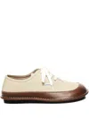 Loewe Bay Lace-up Leather-trimmed Shoes In White