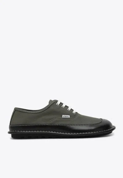 Loewe Bay Lace-up Shoes In Green