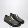 Loewe Bay Lace-up Shoes In Khaki Canvas And Leather Men In Green