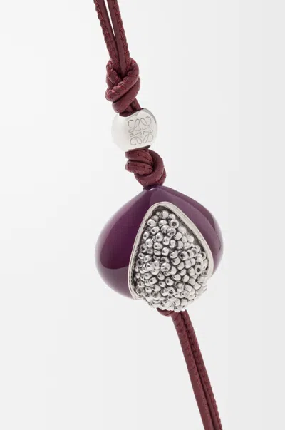 Loewe Beaded Fig Charm For Woman In Purple