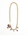 Loewe Beaded Stone Charm Chain Belt In Gold
