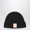 Loewe Logo Patch Cashmere Beanie In Gray