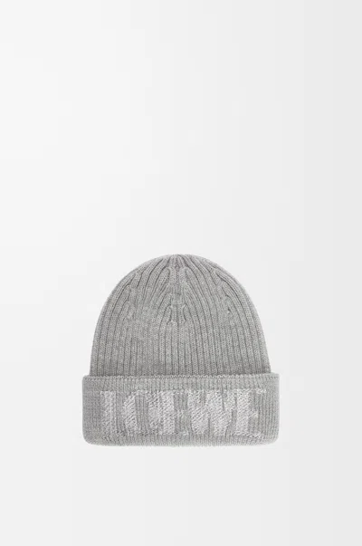 Loewe Beanie In Wool For Woman In Metallic