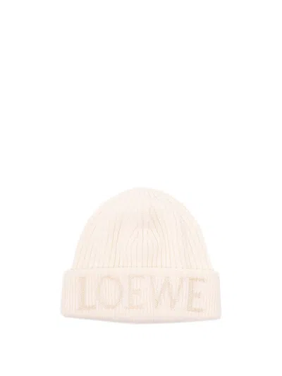 Loewe ` Beanie In Wool In White