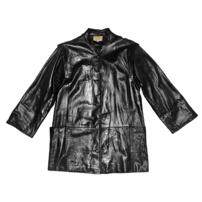 Pre-owned Loewe Beautiful  Leather Jacket Jenuine Leather Calf Skin In Black