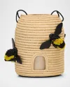 Loewe Beehive Basket Bucket Bag In Raffia In Natural