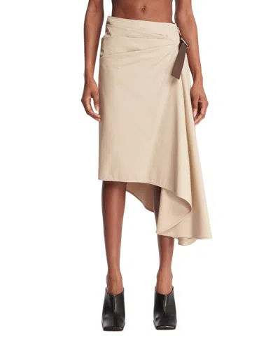 Loewe Beige Asymmetric Belted Skirt In Neutral