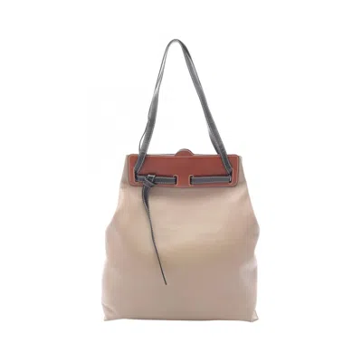 Pre-owned Loewe Beige Black Brown Leather Tote Bag () In Multi