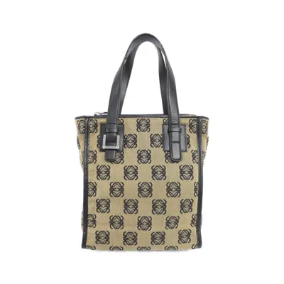 Pre-owned Loewe Beige Black Canvas Tote Bag ()