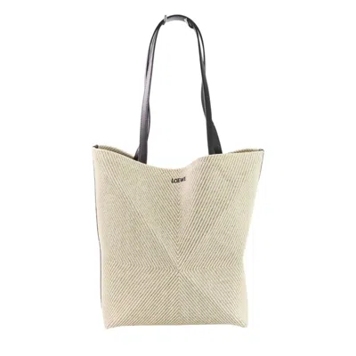 Pre-owned Loewe Beige Black Cotton Leather Tote Bag () In Multi