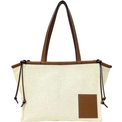 Pre-owned Loewe Beige Brown Canvas Leather Tote Bag ()
