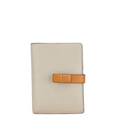 Pre-owned Loewe Beige Brown Leather Wallet (bi-fold) () In Multi
