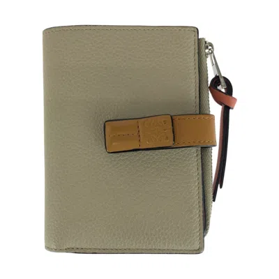 Pre-owned Loewe Beige Brown Leather Wallet (bi-fold) () In Multi