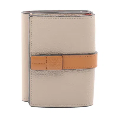 Pre-owned Loewe Beige Brown Leather Wallet (tri-fold) () In Multi
