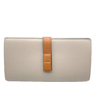 Pre-owned Loewe Beige Brown Orange Long Wallet (bi-fold) () In Beige Brown, Orange