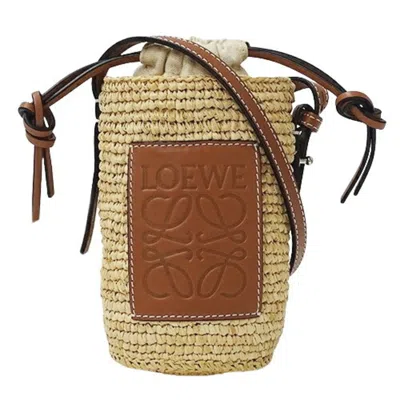 Pre-owned Loewe Beige Brown Raffia Shoulder Bag ()