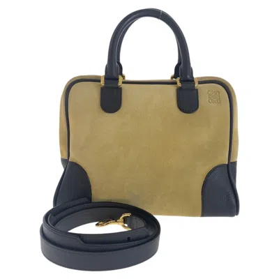 Pre-owned Loewe Beige Brown Suede Leather Handbag Shoulder Bag ()