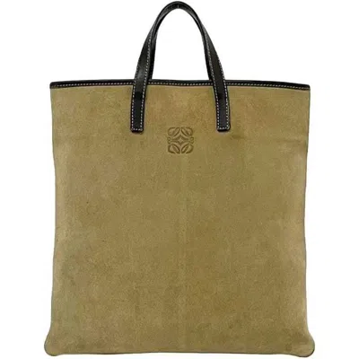 Pre-owned Loewe Beige Brown Suede Leather Handbag Tote Bag ()