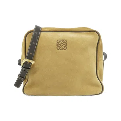 Pre-owned Loewe Beige Brown Suede Leather Shoulder Bag () In Multi