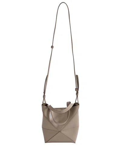 Pre-owned Loewe Beige Calfskin Leather Mini Puzzle Fold Tote (authentic Pre-loved)
