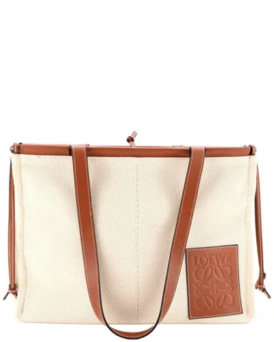 Loewe Beige Canvas Cushion Tote Large (authentic Pre-loved)