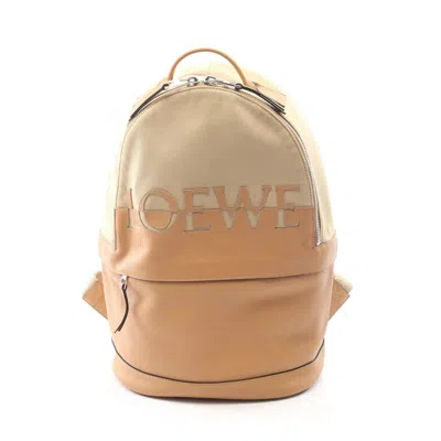 Pre-owned Loewe Beige Canvas Leather Backpack () In Sand