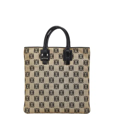 Pre-owned Loewe Beige Canvas Leather Handbag Tote Bag ()