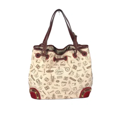 Pre-owned Loewe Beige Canvas Leather Shoulder Bag ()
