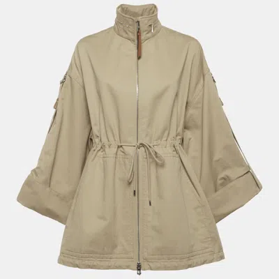 Pre-owned Loewe Beige Cotton Blend Military Parka Coat L In Sand