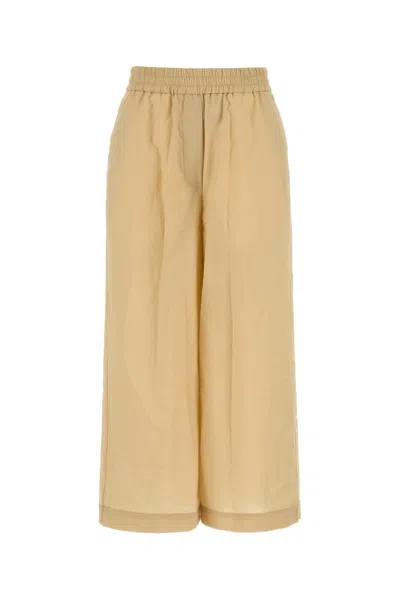 Loewe Beige Cotton Blend Paula S Ibiza Wide-leg Pant In Neutral