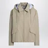Loewe Hooded Asymmetrical Logo Jacket In Neutral