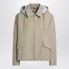 Loewe Hooded Asymmetrical Logo Jacket In Neutral