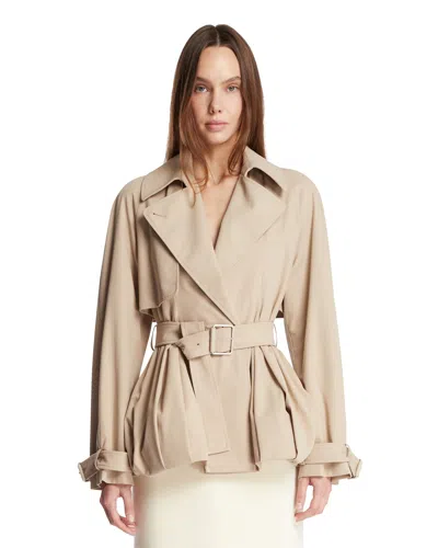 Loewe Beige Cotton Jacket In Brown