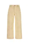 Loewe Cotton Wide Leg Cargo Trousers In Neutral