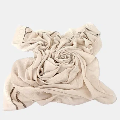 Pre-owned Loewe Beige Cotton Scarf In Sand