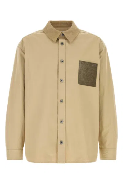 Loewe Cotton Shirt Jacket In Gold