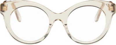 Loewe Beige Curvy Glasses In Shiny Beige