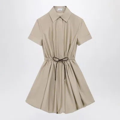 LOEWE LOEWE  BEIGE DRESS IN COTTON AND SILK